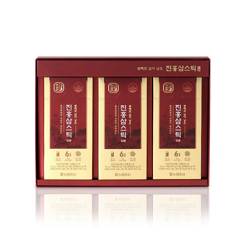 Whole Root Korean Red Ginseng Stick / 10g x 30 sticks