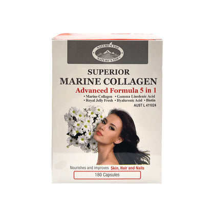 [Nature's Top] SUPERIOR MARINE COLLAGEN Advanced Formula 5 in 1 for Skin, Hair and Nails 180 capsules