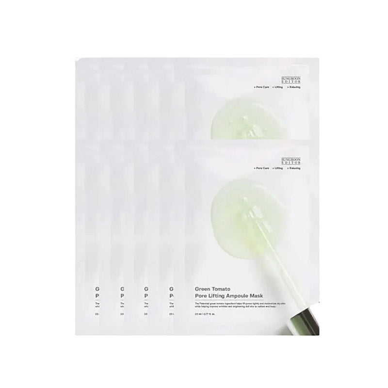 [K-beauty] SUNGBOON EDITOR GREEN TOMATO PORE LIFTING AMPOULE MASK 10 Sheets