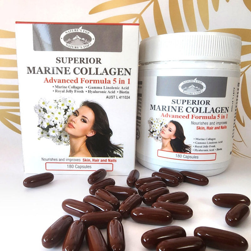 [Nature's Top] SUPERIOR MARINE COLLAGEN Advanced Formula 5 in 1 for Skin, Hair and Nails 180 capsules