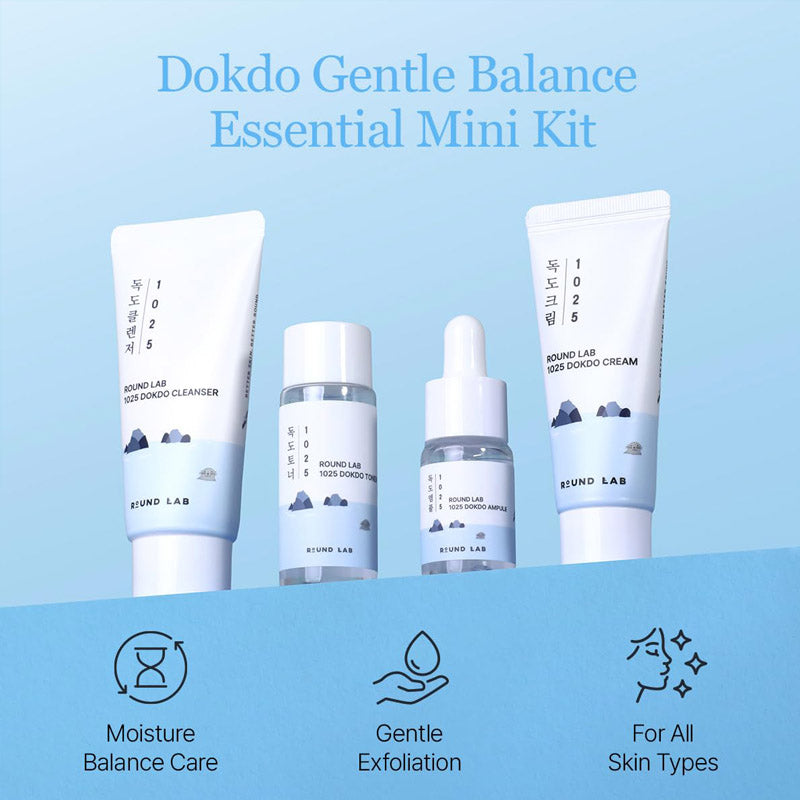 [K-beauty] 1025 DOKDO Trial Kit (Cleanser 30ml/ Toner 20ml/ Ampoule 10ml/ Cream 20ml)