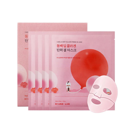 [K-beauty] Round LAB Camellia DEEP COLLAGEN V Lifting GEL MASK 4ea