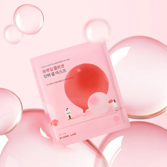 [K-beauty] Round LAB Camellia DEEP COLLAGEN V Lifting GEL MASK 4ea