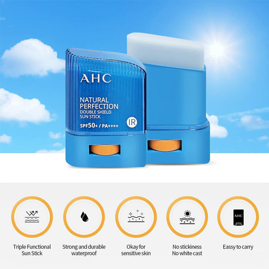 [K-beauty] AHC Natural Perfection DOUBLE SHIELD SUN STICK (SPF 50+/ PA++++) Smooth & Light Texture UV/ IR Double Shield