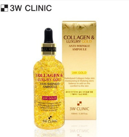 [K-beauty] 3W CLINIC Collagen & Luxury GOLD Anti-Wrinkle AMPOULE 100ml
