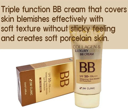 [K-beauty] 3W Clinic Collagen &Luxury GOLD BB Cream/Whitening/Anti-Wrinkle UV Protection