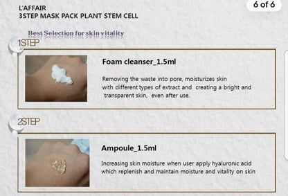 [K-beauty] Rainbow L'AFFAIR Plant STEM CELL Skin Renewal Mask Pack (free cleanser & Ampoule/ 10 sheets)