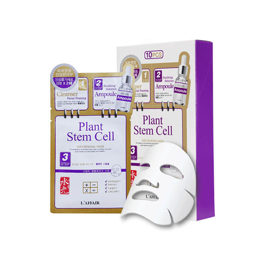 [K-beauty] Rainbow L'AFFAIR Plant STEM CELL Skin Renewal Mask Pack (free cleanser & Ampoule/ 10 sheets)