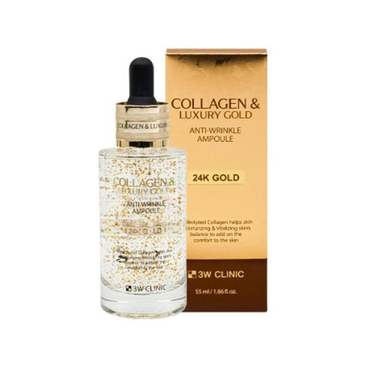 [K-beauty] 3W CLINIC Collagen & Luxury GOLD Anti-Wrinkle AMPOULE 100ml/55ml