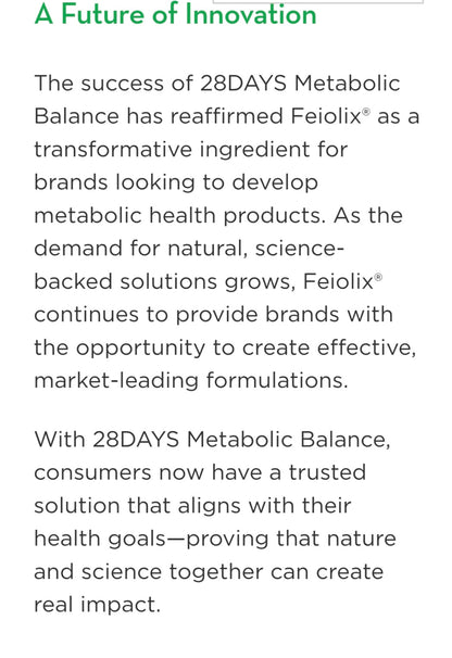 [FEIOLIX] 28DAYS METABOLIC BALANCE GLP-1 & Diabetic Health Powered by FEIOLIX made in New Zealand
