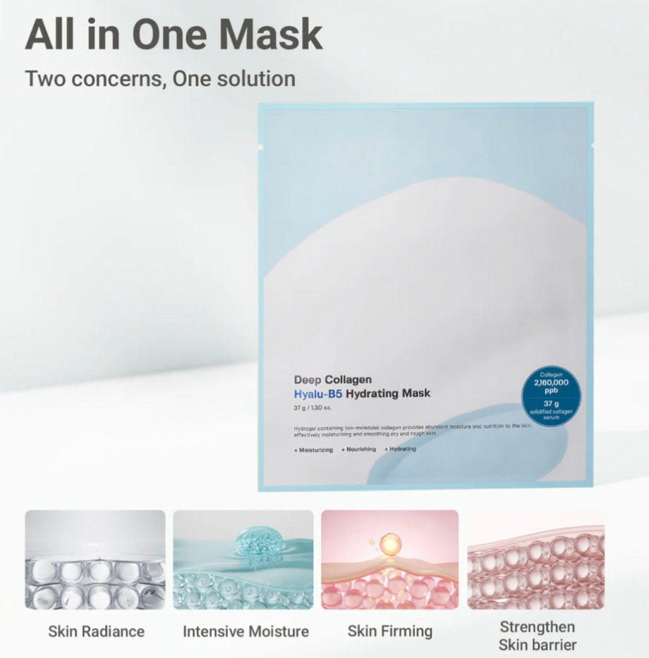 [K-beauty] SUNGBOON EDITOR Deep Collagen Hyalu-B5 Hydrating Mask (sbedt) 37g*4ea