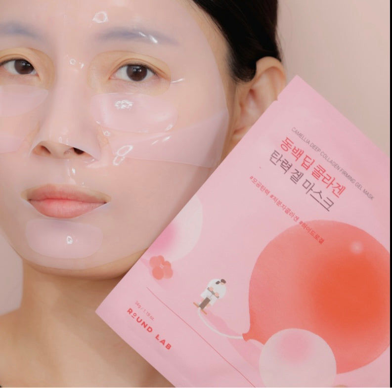 [K-beauty] Round LAB CAMELLIA Deep COLLAGEN FIRMING GEL MASK (4EA)