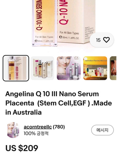 [Skintox] Q10-lll NANO SERUM Coenzyme Q10,  Jojoba Oil,  Placenta,  Collagen,  Grape Seed, Rose Hip Oil, EGF