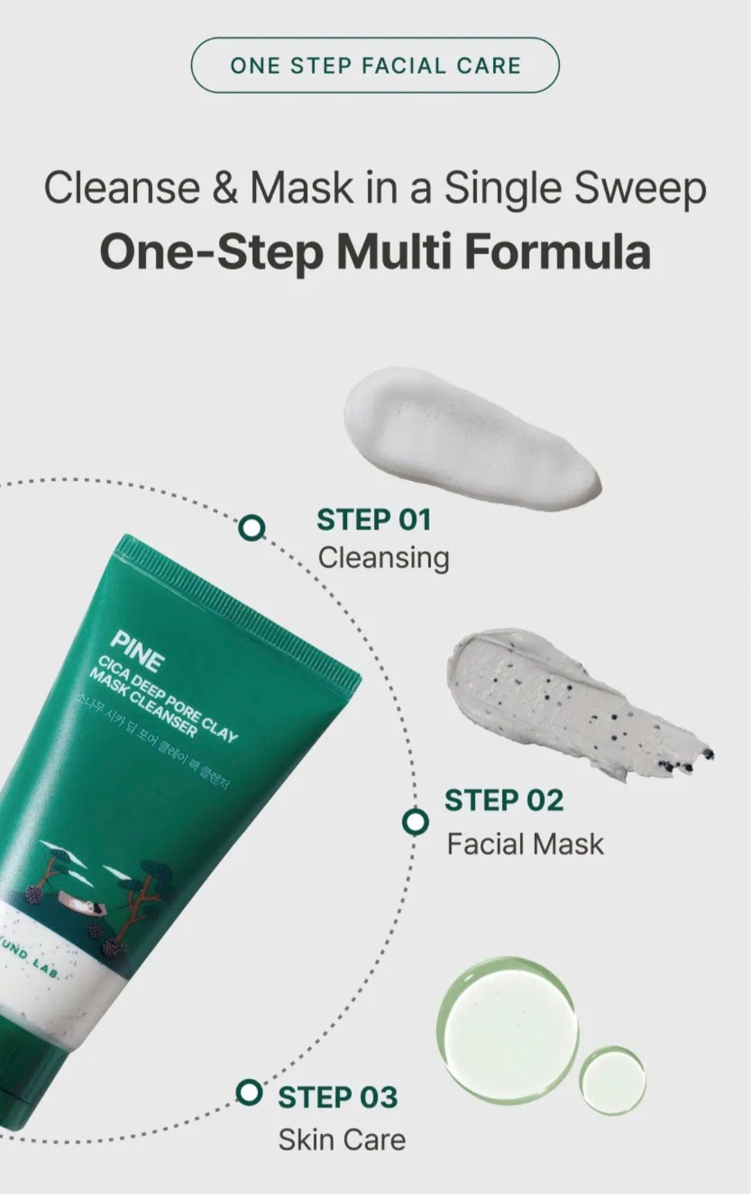 [K-beauty] Round LAB PINE CICA DEEP PORE CLAY MASK Cleanser 150ml