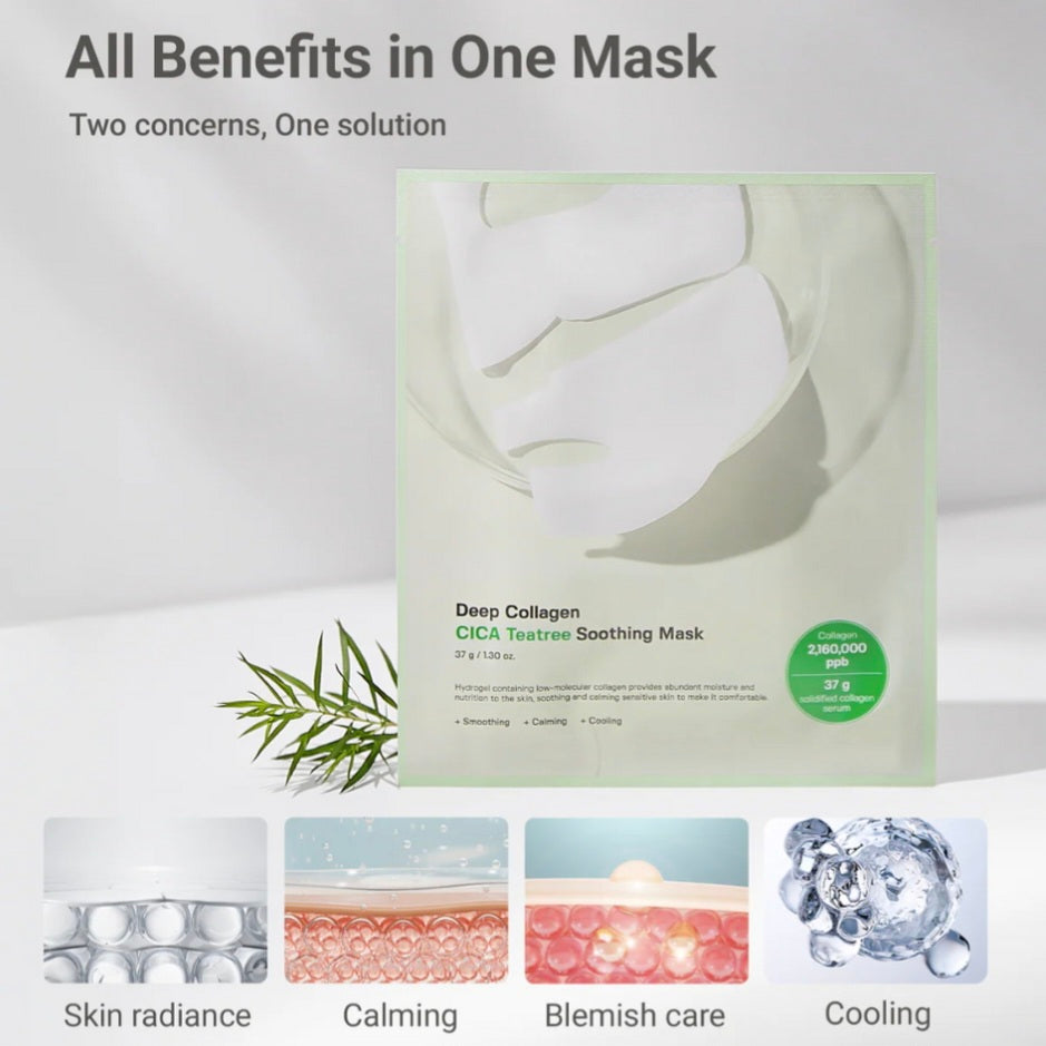 [K-beauty] SUNGBOON EDITOR Deep Collagen Cica Teatree Soothing Mask (sbedt) 37g*4ea