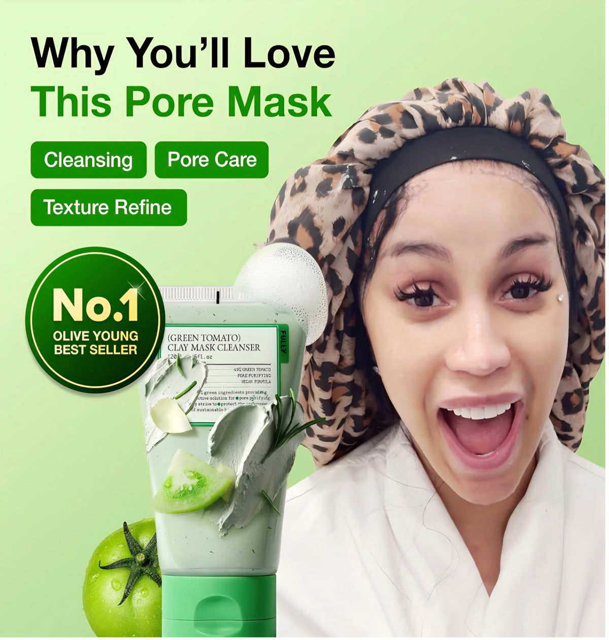 [K-beauty] FULLY (Green Tomato) CLAY MASK CLEANSER
