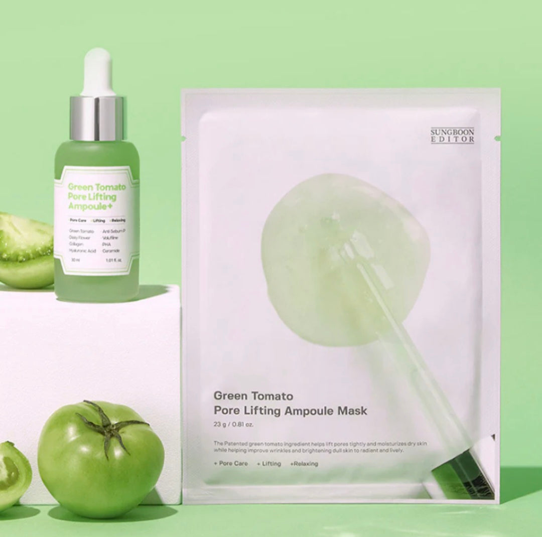 [K-beauty] SUNGBOON EDITOR Green Pore Lifting Ampoule Mask (10 sheets)