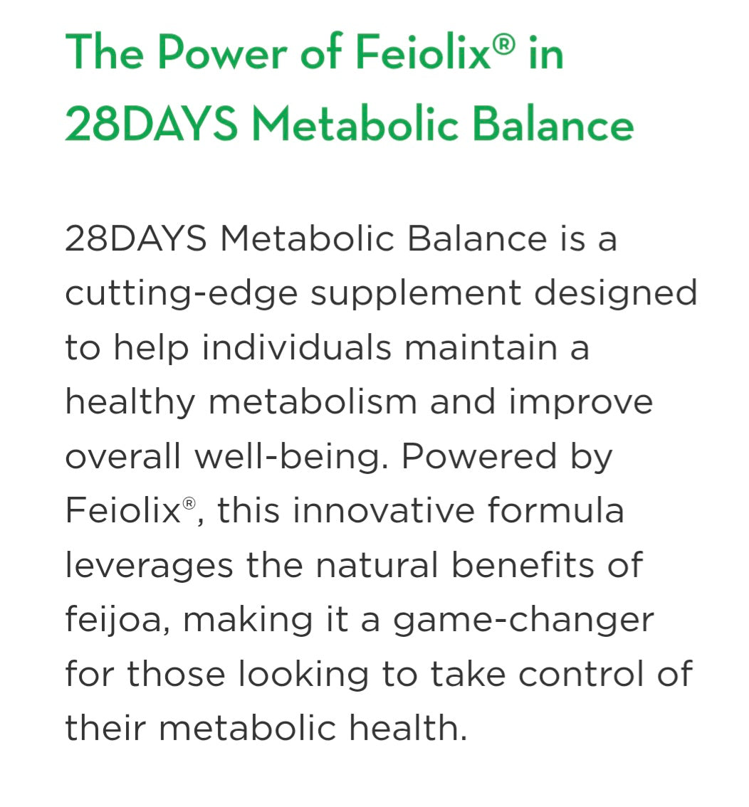 [FEIOLIX] 28DAYS METABOLIC BALANCE GLP-1 & Diabetic Health Powered by FEIOLIX made in New Zealand