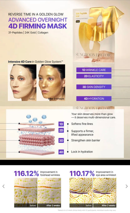 [K-beauty] SUNGBOON Editor Silk PEPTIDE EGF Intensive GOLD MASK (sbedt) 4ea