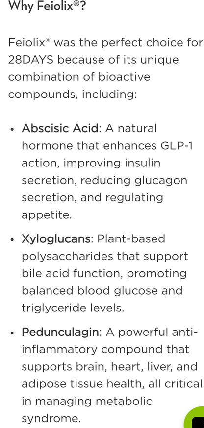 [FEIOLIX] 28DAYS METABOLIC BALANCE GLP-1 & Diabetic Health Powered by FEIOLIX made in New Zealand