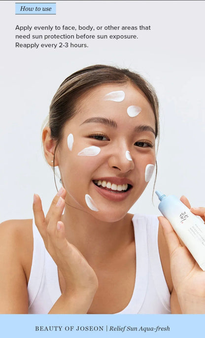 [K-beauty] Beauty of Joseon Relief Sun Aqua-fresh : Rice+ B5 (SPF 50+/ PA++++)