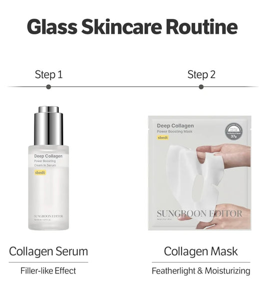 [K-beauty] SUNGBOON EDITOR KOREAN GLASS SKIN Deep Collagen  Overnight Boost Set #Real Tiktok Overnight Mask #C-infused Skin BooSerum