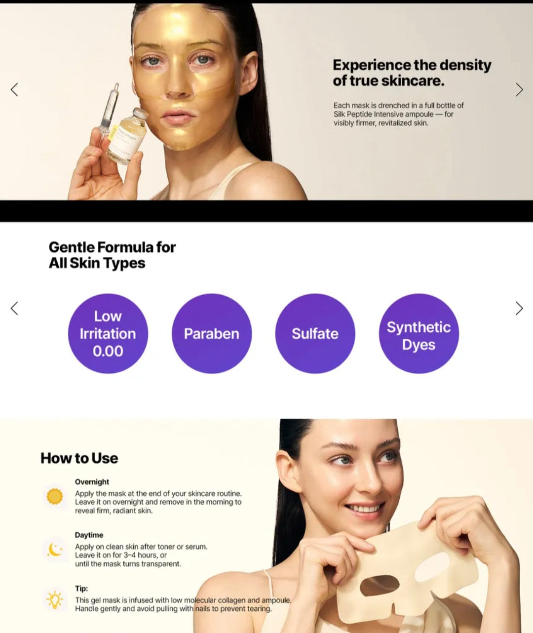 [K-beauty] SUNGBOON Editor Silk PEPTIDE EGF Intensive GOLD MASK (sbedt) 4ea