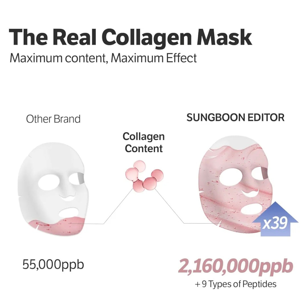 [K-beauty] SUNGBOON EDITOR KOREAN GLASS SKIN Deep Collagen  Overnight Boost Set #Real Tiktok Overnight Mask #C-infused Skin BooSerum