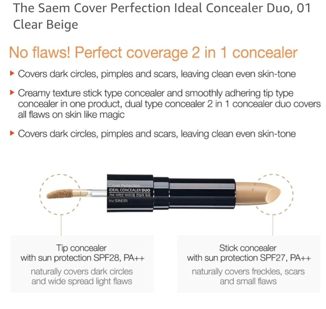 [K-beauty] the SAEM Cover perfection Ideal Concealer Duo