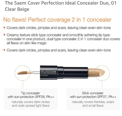 [K-beauty] the SAEM Cover perfection Ideal Concealer Duo