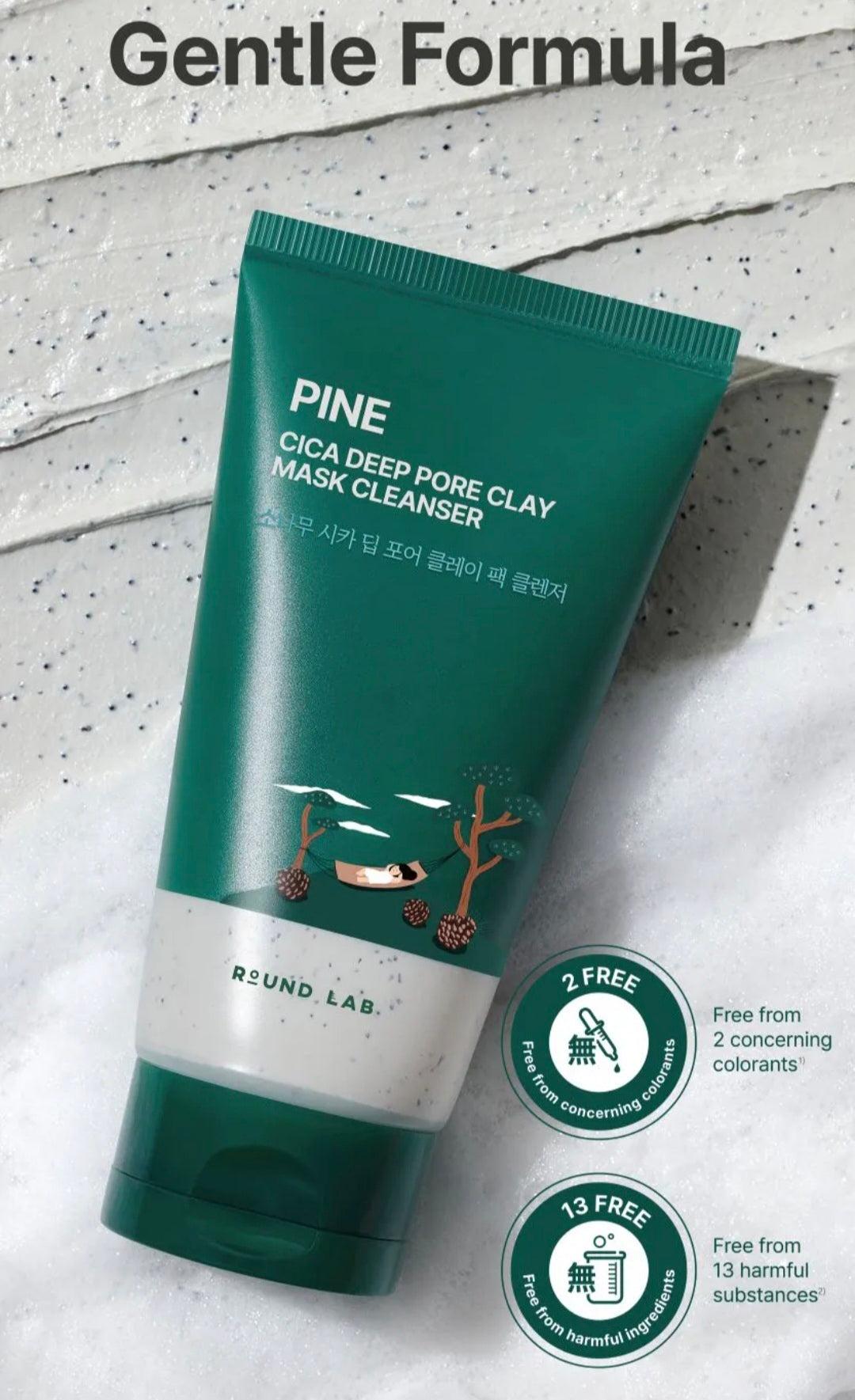 [K-beauty] Round LAB PINE CICA DEEP PORE CLAY MASK Cleanser 150ml