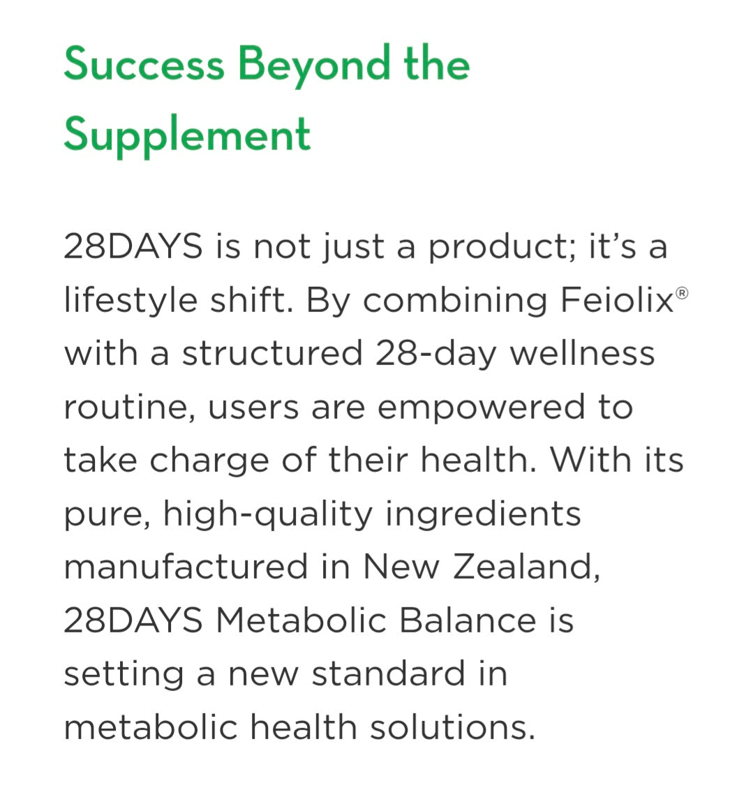[FEIOLIX] 28DAYS METABOLIC BALANCE GLP-1 & Diabetic Health Powered by FEIOLIX made in New Zealand