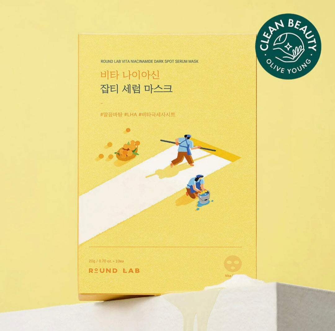 [K-beauty] Round LAB VITA NIACINAMIDE DARK SPOT Serum MASK (10sheets)