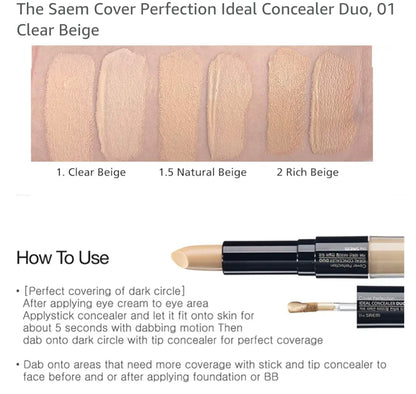 [K-beauty] the SAEM Cover perfection Ideal Concealer Duo