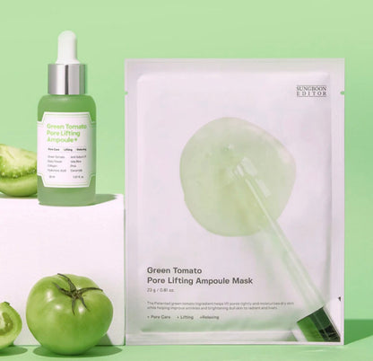 [K-beauty] SUNGBOON EDITOR GREEN TOMATO PORE LIFTING AMPOULE MASK 10 Sheets