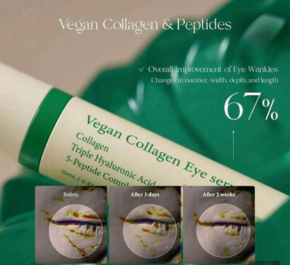 [K-beauty] AXIS-Y Vegan Collagen EYE SERUM  (Collagen,  Triple Hyaluronic Acid & 5-Peptide Complex) 10ml
